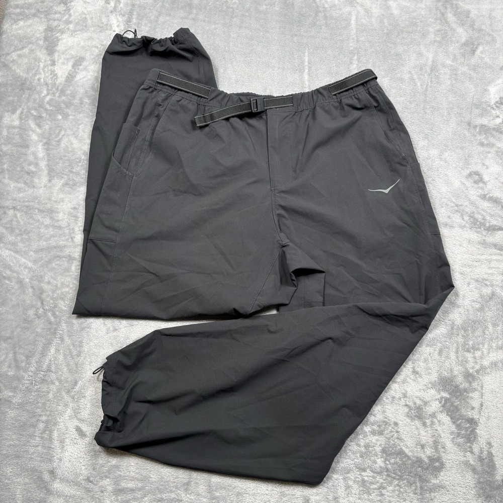 Hoka One One Woodland Hike Pant Men's Size XL Black Ripstop Pants Web Belt